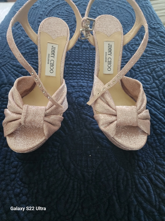 Jimmy Choo Shoes - Jimmy Choo Rose Gold Bow Slingback Heels